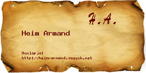 Heim Armand névjegykártya